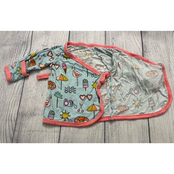 Little Sleepies Bamboo Pool Party Baby Girl Wrap Shirt, Size Newborn - Picture 2 of 5